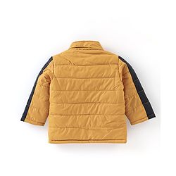 Babyhug Full Sleeves with Detachable Hood Padded Quilted Jacket - Mustard Yellow