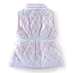 Babyhug Sleeveless Holographic Hoodie - White
