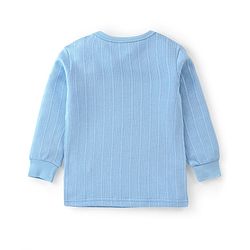 Babyhug Cotton Blend Thermal Full Sleeves Solid Vest- Blue