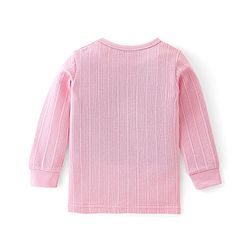Babyhug Full Sleeves Solid Textured Thermal Vests - Pink