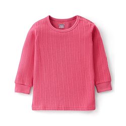Babyhug Cotton Full Sleeves Solid Thermal Vest- Pink