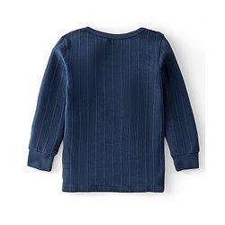 Babyhug Full Sleeves Thermal Vest Solid Colour - Navy Blue