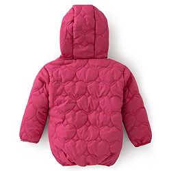 Babyhug Woven Full Sleeves Hooded Jacket with Heart Design - Pink
