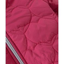 Babyhug Woven Full Sleeves Hooded Jacket with Heart Design - Pink