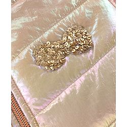 Babyhug Full Sleeves Sequins & Ears Detailing Holographic Hooded Jacket - Silver