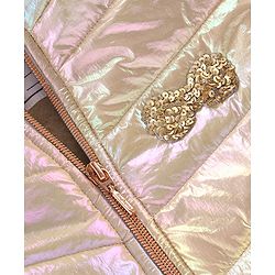Babyhug Full Sleeves Sequins & Ears Detailing Holographic Hooded Jacket - Silver