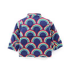 Babyhug Full Sleeves Puffed Hooded Jacket Rainbow Printed - Purple