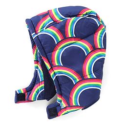 Babyhug Full Sleeves Puffed Hooded Jacket Rainbow Printed - Purple