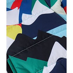 Babyhug Full Sleeves Quilted Jacket with Abstract Print - Blue & White