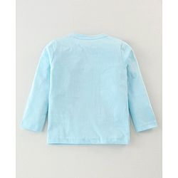 Babyhug Cotton Knit Full Sleeves Animal Print Night Suit - Blue