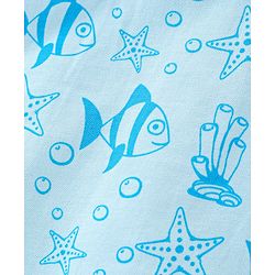 Babyhug Cotton Knit Full Sleeves Night Suit With Sea Life Print - Blue