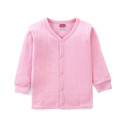 Babyhug Cotton Full Sleeves Thermal Vest Solid Colour - Pink