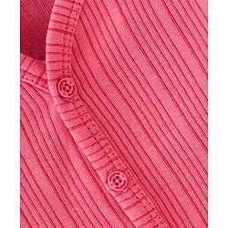 Babyhug Full Sleeves Solid Textured Thermal Vests - Coral