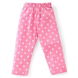 Babyhug Cotton Knit Full Sleeves Lollipop & Polka Dots Printed Night Suit - Pink