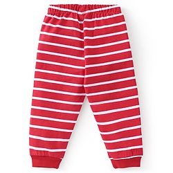 Babyhug Cotton Knit Full Sleeves Panda Printed Night Suit - Red
