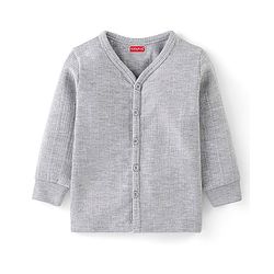 Babyhug Full Sleeves Solid Thermal Vest Pack of 2 - Dark & Light Grey