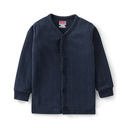 Babyhug Cotton Blend Full Sleeves Front Open Solid Color Thermal Wear Pack Of 2 - Blue & Navy Blue