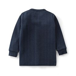 Babyhug Cotton Blend Full Sleeves Front Open Solid Color Thermal Wear Pack Of 2 - Blue & Navy Blue