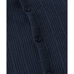 Babyhug Cotton Blend Full Sleeves Front Open Solid Color Thermal Wear Pack Of 2 - Blue & Navy Blue