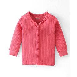Babyhug Full Sleeves Solid Color Thermal Vests Pack of 2 - Pink & Coral