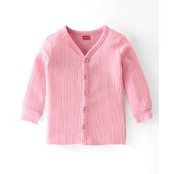 Babyhug Full Sleeves Solid Color Thermal Vests Pack of 2 - Pink & Coral