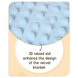 Babyhug Velvet Lion Embroidered Lightweingt Bubble Blanket - Blue