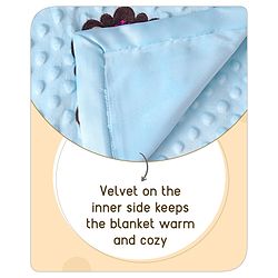 Babyhug Velvet Lion Embroidered Lightweingt Bubble Blanket - Blue