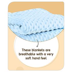 Babyhug Velvet Lion Embroidered Lightweingt Bubble Blanket - Blue