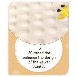 Babyhug Velvet Lion Embroidered Lightweingt Bubble Blanket - Blue