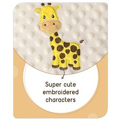 Babyhug Velvet Lion Embroidered Lightweingt Bubble Blanket - Blue