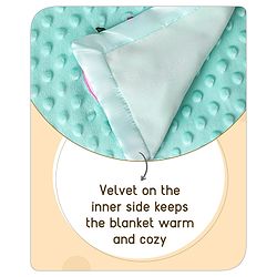 Babyhug Velvet Lion Embroidered Lightweingt Bubble Blanket - Blue