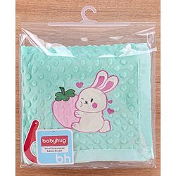 Babyhug Velvet Lion Embroidered Lightweingt Bubble Blanket - Blue