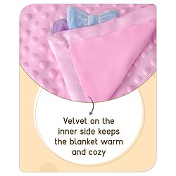 Babyhug Velvet Lion Embroidered Lightweingt Bubble Blanket - Blue