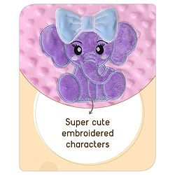 Babyhug Velvet Lion Embroidered Lightweingt Bubble Blanket - Blue