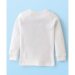 Babyhug Cotton Full Sleeves Thermal Wear Set Solid Colour - White