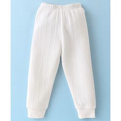 Babyhug Cotton Full Sleeves Thermal Wear Set Solid Colour - White