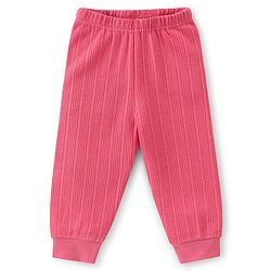 Babyhug Full Sleeves Solid Textured Thermal Vest & Pajama Set -Coral