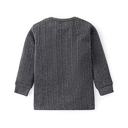 Babyhug Thermal Full Sleeves Solid Vest Sando & Pajama Set - Dark Grey