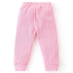 Babyhug Cotton Full Sleeves Solid Thermal Vests & Pajama Set -Pink