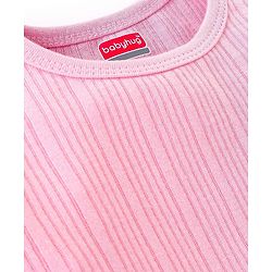 Babyhug Cotton Full Sleeves Solid Thermal Vests & Pajama Set -Pink