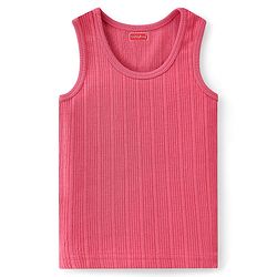 Babyhug Cotton Full Sleeves Solid Color Vest Pullover & Bottom Thermal Wear Combo Pack Of 3 - Coral