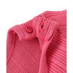 Babyhug Cotton Full Sleeves Solid Color Vest Pullover & Bottom Thermal Wear Combo Pack Of 3 - Coral