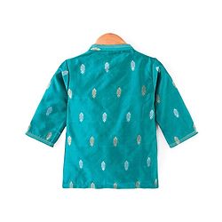 Babyhug Full Sleeves Kurta & Pyjama Set With Foil Print- Turquoise