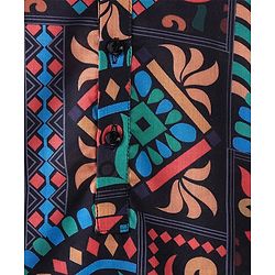 Babyhug 100% Cotton Woven Full Sleeves Kolka Printed Kurta Pajama Set - Multicolour