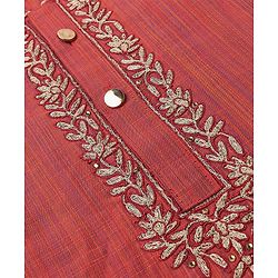 Babyhug Full Sleeves Solid Kurta Pyjama Set - Orange & Red