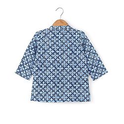 Babyhug 100% Cotton Full Sleeves Woven Floral Printed Kurta Dhoti Set - Blue