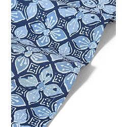 Babyhug 100% Cotton Full Sleeves Woven Floral Printed Kurta Dhoti Set - Blue