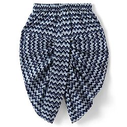 Babyhug Cotton Woven Full Sleeves Kurta & Chevron Printed Dhoti - Navy Blue