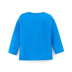 Babyhug Cotton Knit Full Sleeves Teddy Printed Night Suit - Blue