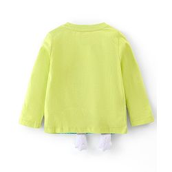Babyhug Cotton Knit Full Sleeves Monster Printed Night Suit - Green